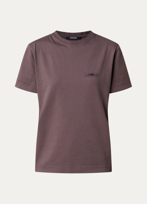 Jacquemus T-shirt met logo - voorkant taupe