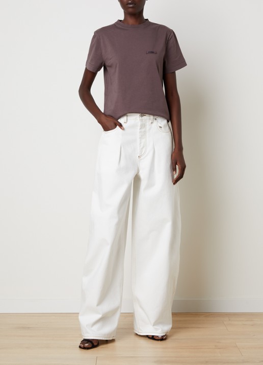 Jacquemus T-shirt met logo - voorkant 2 taupe