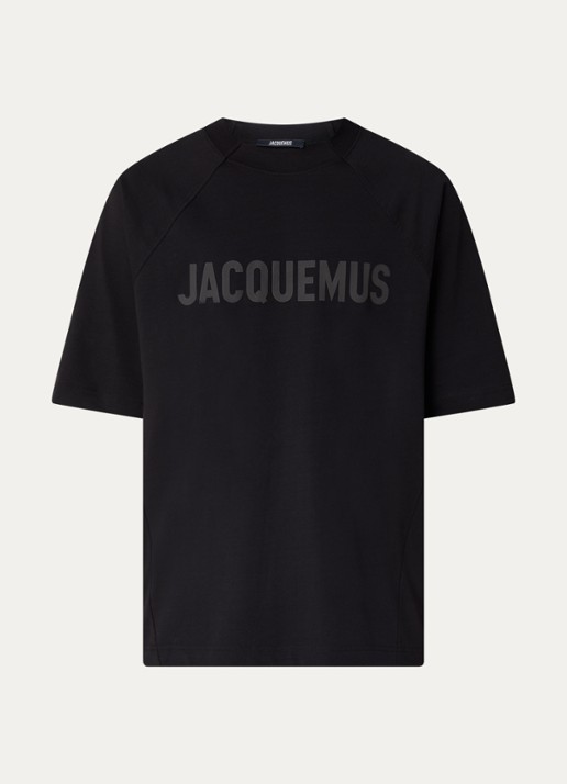 Jacquemus T-shirt met logoprint - voorkant zwart