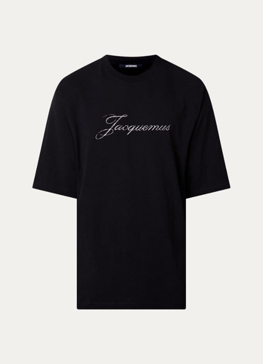 Jacquemus T-shirt met logoprint - voorkant 4 zwart