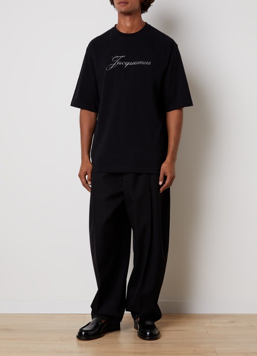Jacquemus T-shirt met logoprint - voorkant 5 zwart