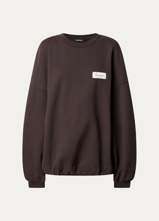 Jacquemus The Corso sweater met logo - voorkant 4 donkerbruin