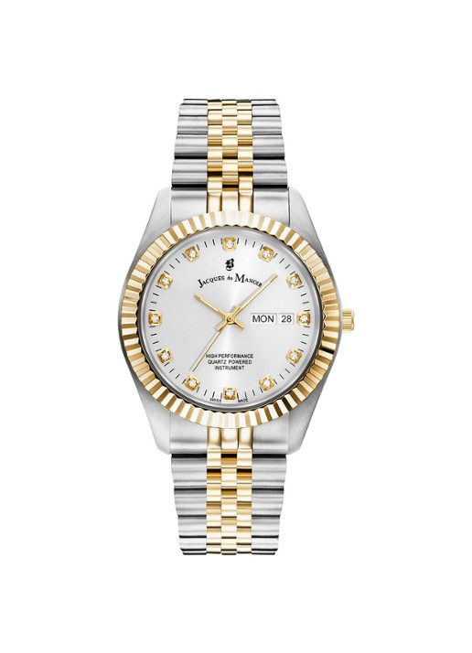 Jacques du Manoir Inspiration DayDate horloge JWG00303 - voorkant zilver