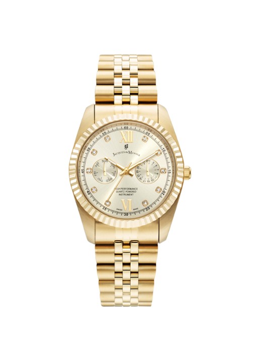 Jacques du Manoir Inspiration Multifunction horloge JWN06103 - voorkant goud