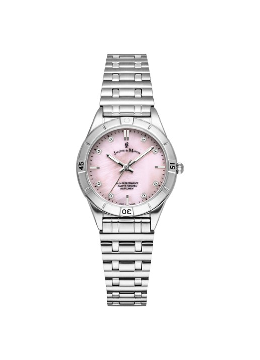Jacques du Manoir Leonie horloge JWL0590 - voorkant 2 lichtroze - jwl05902