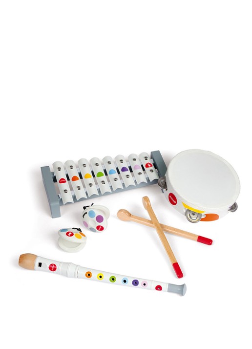 Janod Confetti muziekinstrumenten set 7-delig - voorkant 2 multicolor