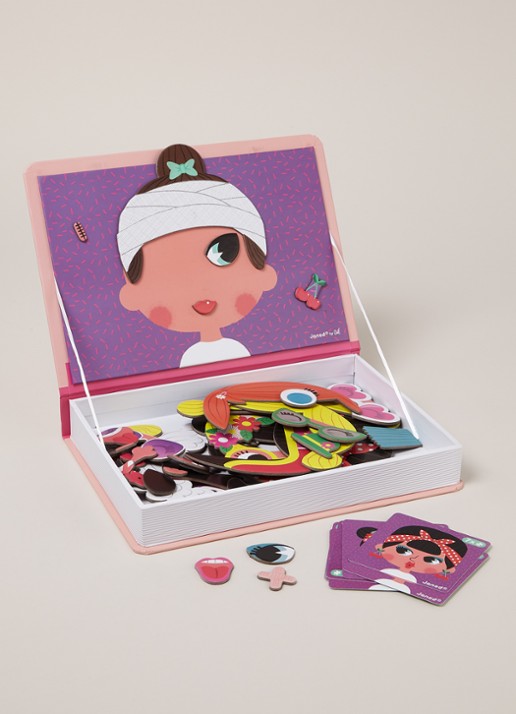 Janod Crazy Faces magneet speelset, 55 stukjes - detail 3 multicolor