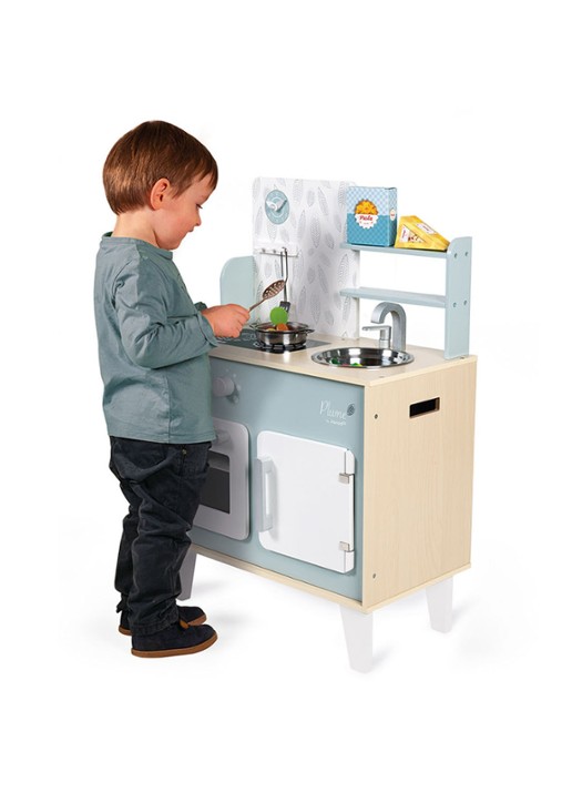 Janod Kinderkeuken - Plume  - voorkant 2 lichtblauw