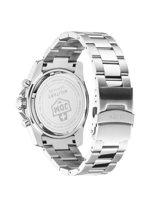 JDM Military Sierra Chrono horloge JDM-WG019-02 - detail 2 zilver