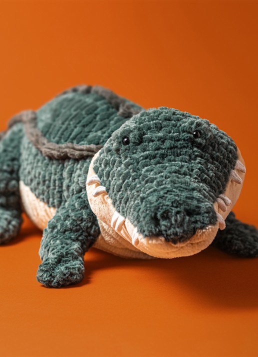 Jellycat Allexi Krokodil knuffel  - voorkant 2 groen