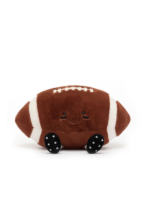 Jellycat American Football knuffel 18 cm - voorkant 4 bruin