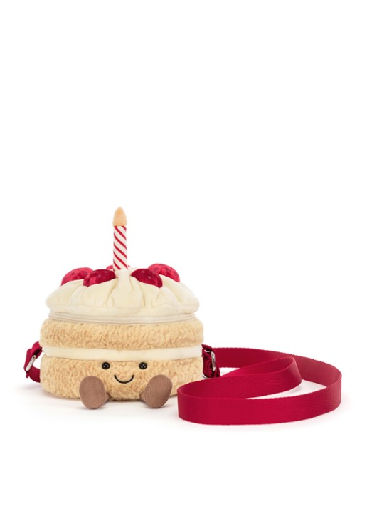 Jellycat Amusables Birthday Cake knuffeltas - voorkant 6 beige