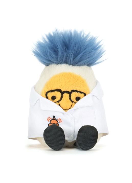Jellycat Amuseable Boiled Egg Scientist Outfit knuffel 14 cm  - detail 4 multicolor
