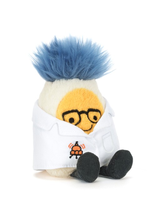 Jellycat Amuseable Boiled Egg Scientist Outfit knuffel 14 cm