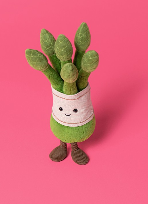 Jellycat Amuseables Asparagus knuffel 22 cm - detail 3 multicolor