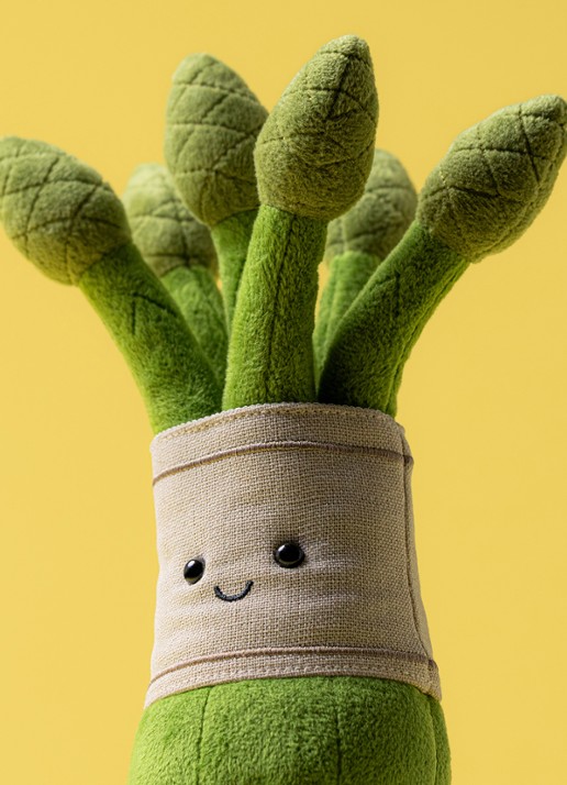 Jellycat Amuseables Asparagus knuffel 22 cm - detail 4 multicolor