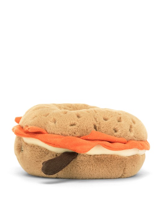 Jellycat Amuseables Bagel knuffel 7 cm - detail 2 beige