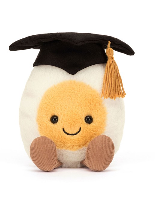 Jellycat Amuseables Boiled Egg Graduation - voorkant 3 multicolor