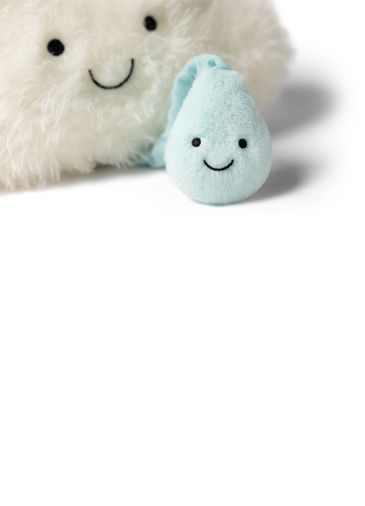 Jellycat Amuseables Cloud Musical Pull knuffel 27 cm - voorkant 2 wit
