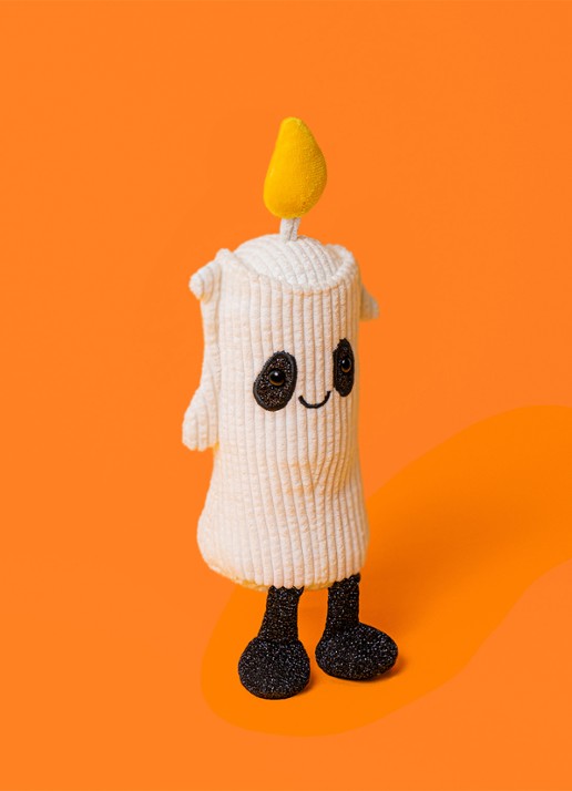 Jellycat Amuseables Flickerty Candle knuffel 19 cm - detail 4 gebroken wit