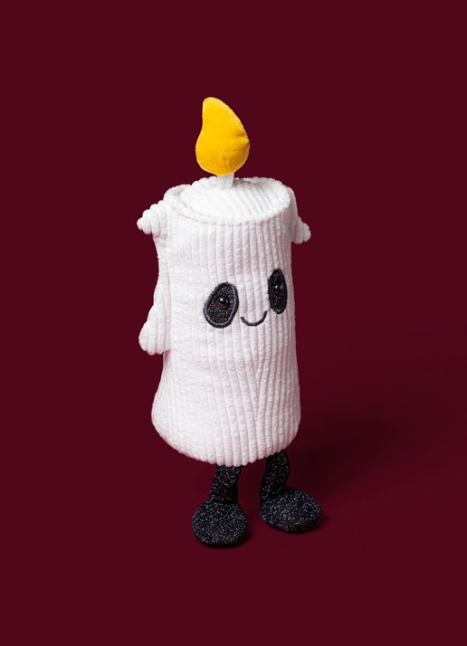 Jellycat Amuseables Flickerty Candle knuffel 19 cm - voorkant 8 gebroken wit