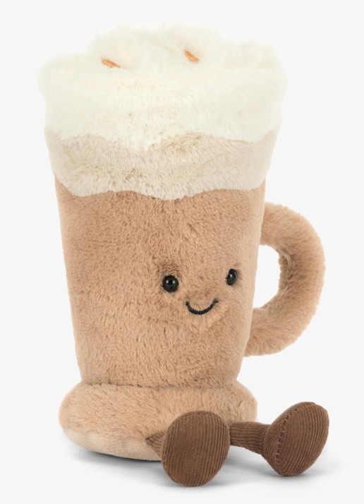 Jellycat Amuseables Latte knuffel 18 cm - detail 3 bruin