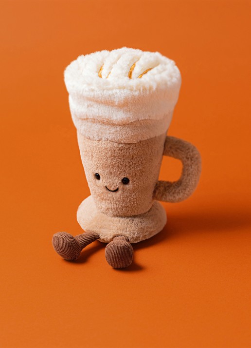 Jellycat Amuseables Latte knuffel 18 cm - detail 6 bruin