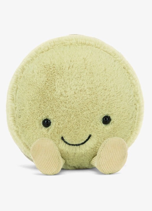 Jellycat Amuseables Max Macaron knuffel 12 cm  - detail 5 lime