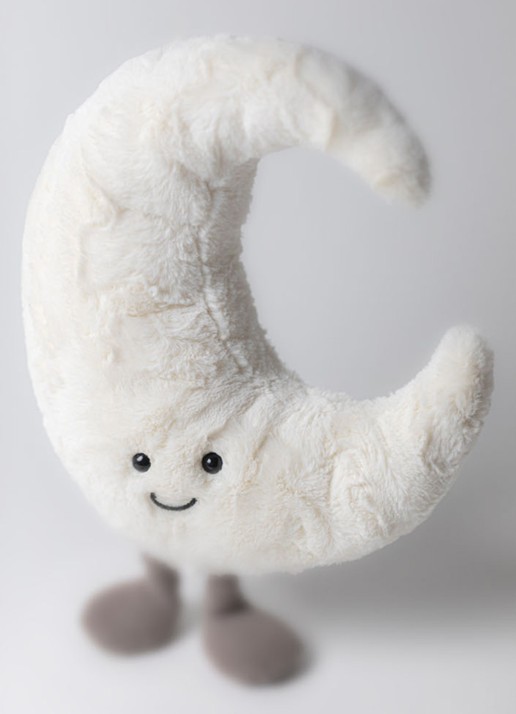 Jellycat Amuseables Moon knuffel 26 cm - voorkant 2 gebroken wit
