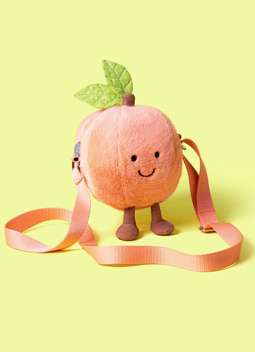 Jellycat Amuseables Peach crossbodytas - voorkant 6 roze