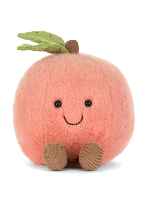 Jellycat Amuseables Peach knuffel 14 cm  - detail 3 oranje