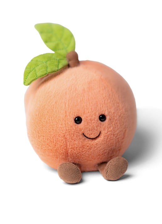 Jellycat Amuseables Peach knuffel 14 cm  - detail 4 oranje