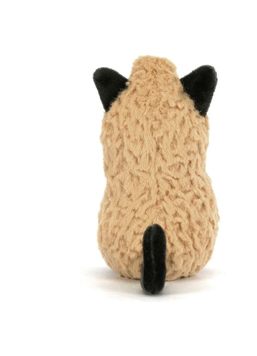 Jellycat Amuseables Peanut Cat Outfit knuffel 15 cm - achterkant beige