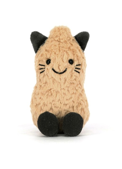 Jellycat Amuseables Peanut Cat Outfit knuffel 15 cm - detail 3 beige