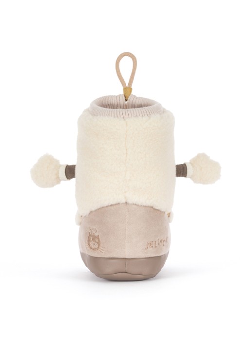 Jellycat Amuseables Perta Snow Boot knuffel 21 cm - achterkant 3 beige