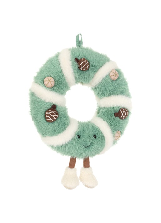 Jellycat Amuseables Pinecone Wreath knuffel 34 cm - detail beige