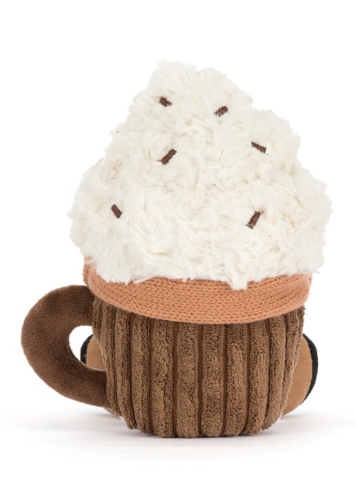 Jellycat Amuseables Scarffles Hot Chocolate knuffel 19 cm - achterkant beige