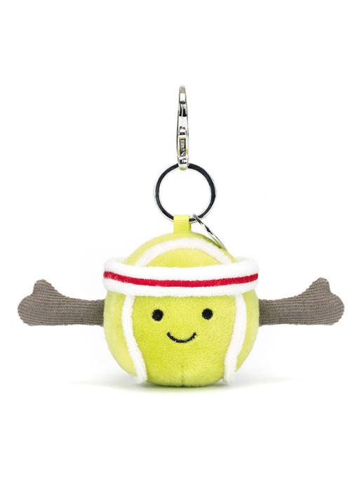 Jellycat Amuseables Sports Tennis Bag Charm tasbedel - voorkant 4 groen