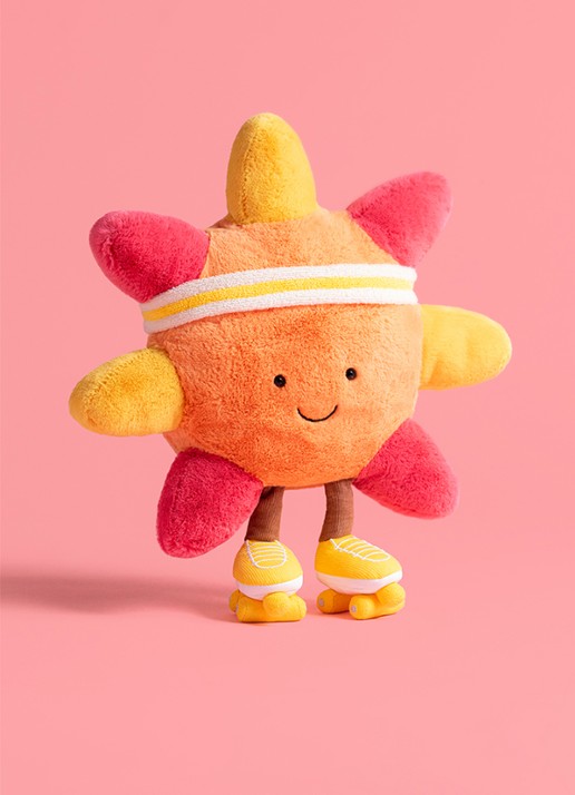 Jellycat Amuseables Sun 'Roller Skates' knuffel 24 cm - detail 5 multicolor