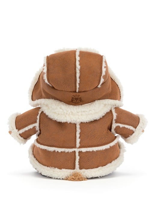 Jellycat Bartholomew Bear 'Alpine' Outfit knuffel 26 cm - achterkant 2 beige