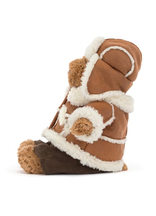 Jellycat Bartholomew Bear 'Alpine' Outfit knuffel 26 cm - voorkant 4 beige
