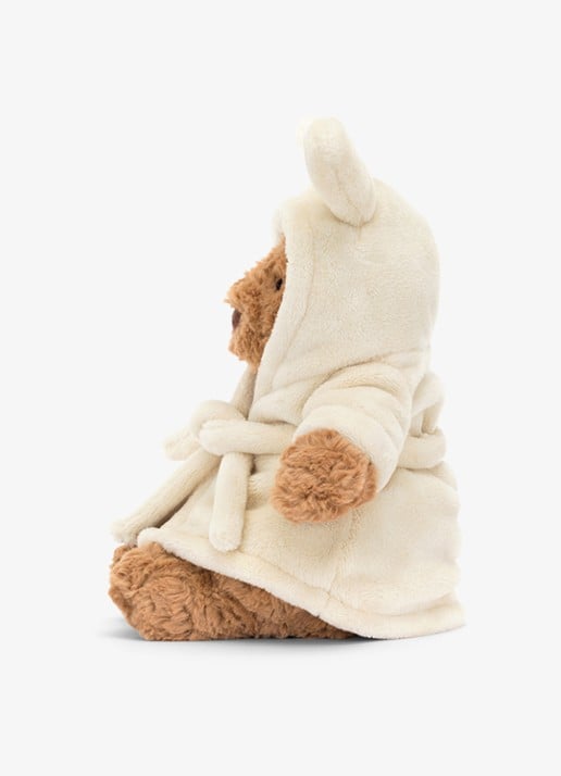 Jellycat Bartholomew Bear Bathrobe Outfit knuffel 26 cm - detail 4 donkerbeige