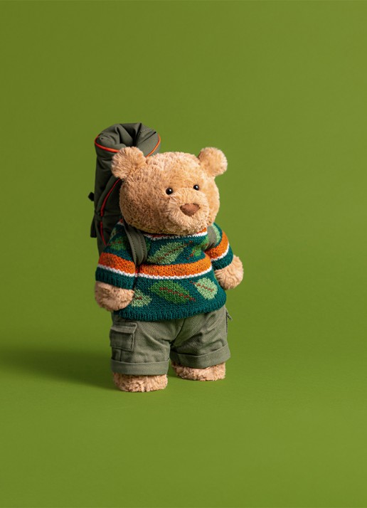 Jellycat Bartholomew Bear Hiking Outfit knuffel 22 cm - detail 4 beige