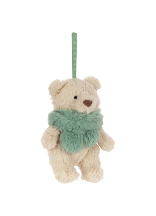 Jellycat Bartholomew Bear Jr. Winter Warmer kersthanger 10 cm - detail 2 beige