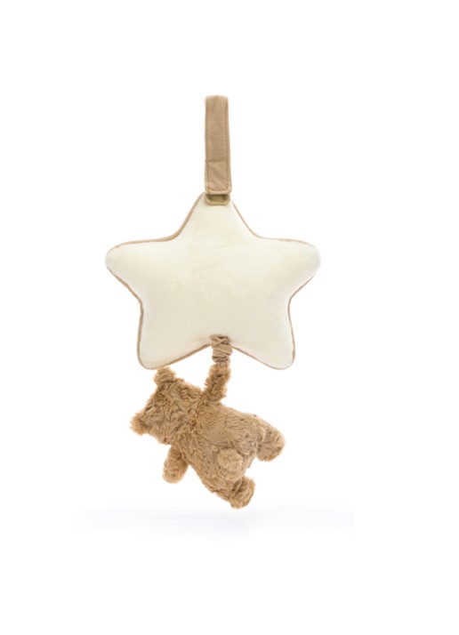 Jellycat Bartholomew Bear Musical Pull 30 cm - achterkant beige