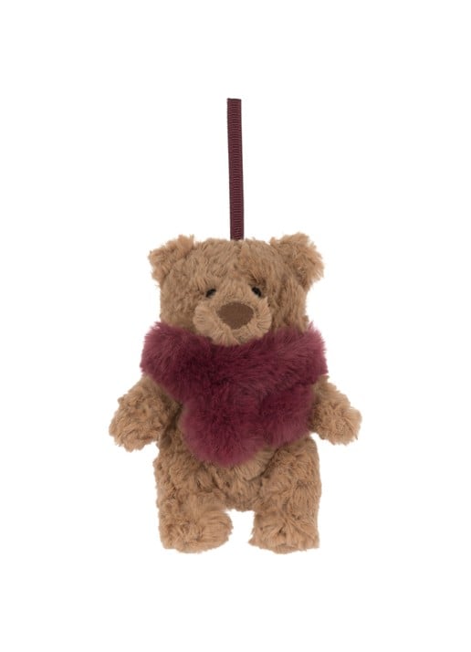 Jellycat Bartholomew Bear Winter Warmer kersthanger 10 cm