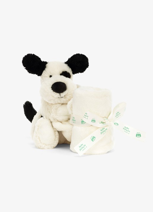 Jellycat Bashful black & cream puppy knuffel 34 cm - voorkant 6 multicolor