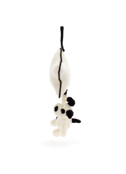 Jellycat Bashful Black & Cream Puppy Musical Pull knuffel 30 cm - detail 3 creme