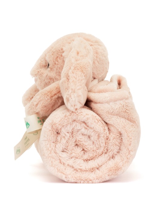 Jellycat Bashful Blush Bunny Blankie knuffeldoekje 56 cm - detail 6 lichtroze