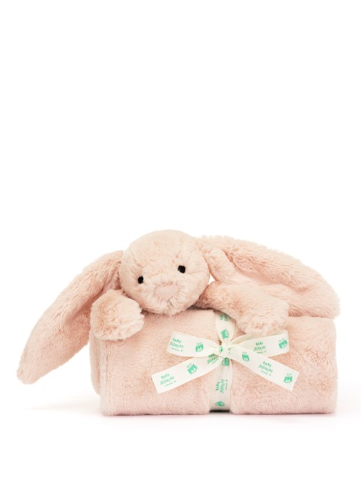 Jellycat Bashful Blush Bunny Blankie knuffeldoekje 56 cm - voorkant 2 lichtroze